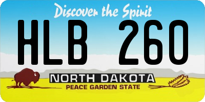 ND license plate HLB260