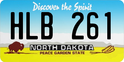 ND license plate HLB261