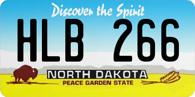 ND license plate HLB266