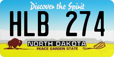 ND license plate HLB274