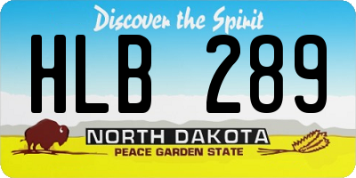 ND license plate HLB289