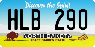 ND license plate HLB290
