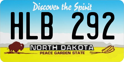 ND license plate HLB292