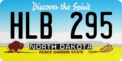 ND license plate HLB295