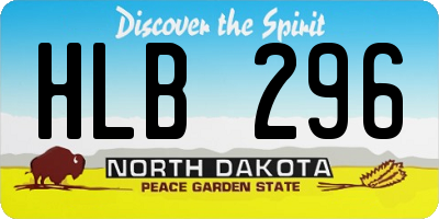 ND license plate HLB296