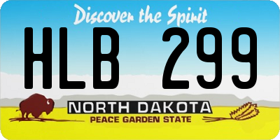 ND license plate HLB299