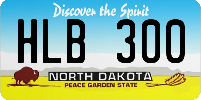 ND license plate HLB300