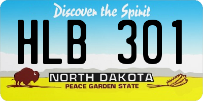 ND license plate HLB301