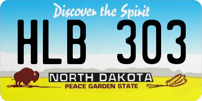ND license plate HLB303