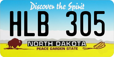 ND license plate HLB305