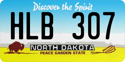 ND license plate HLB307