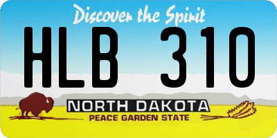 ND license plate HLB310