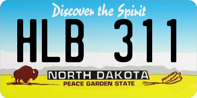 ND license plate HLB311