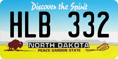 ND license plate HLB332