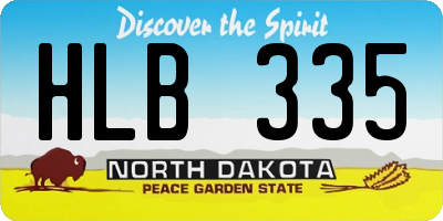 ND license plate HLB335