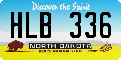 ND license plate HLB336