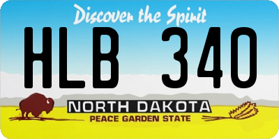 ND license plate HLB340