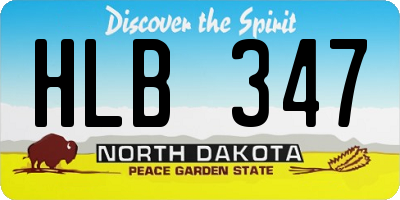 ND license plate HLB347