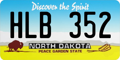 ND license plate HLB352