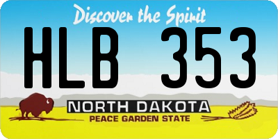 ND license plate HLB353