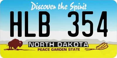 ND license plate HLB354