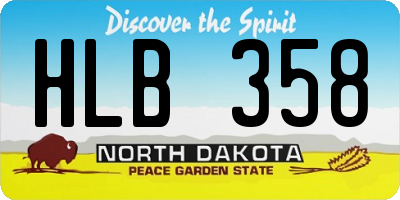 ND license plate HLB358