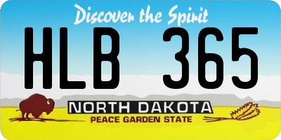 ND license plate HLB365