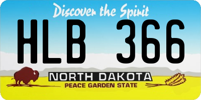 ND license plate HLB366