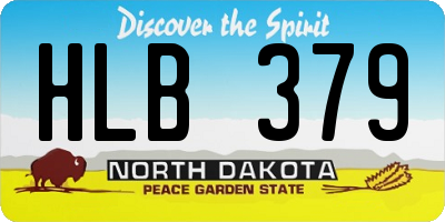 ND license plate HLB379