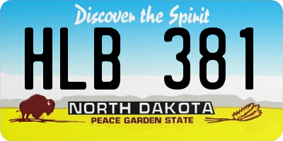 ND license plate HLB381