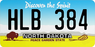 ND license plate HLB384