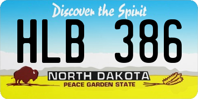 ND license plate HLB386