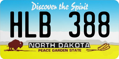 ND license plate HLB388