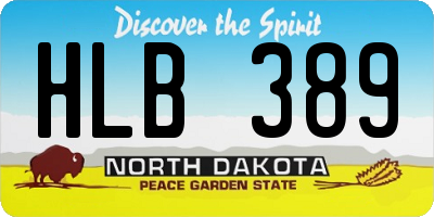 ND license plate HLB389