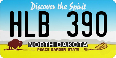 ND license plate HLB390