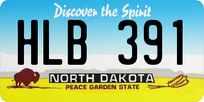 ND license plate HLB391