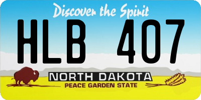 ND license plate HLB407
