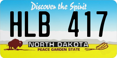 ND license plate HLB417