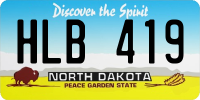 ND license plate HLB419
