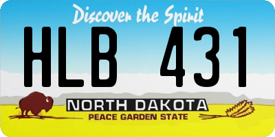 ND license plate HLB431