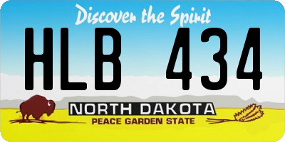 ND license plate HLB434
