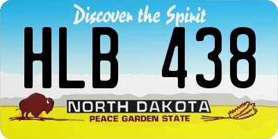 ND license plate HLB438