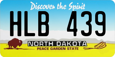 ND license plate HLB439