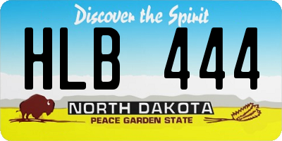 ND license plate HLB444