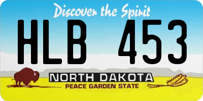 ND license plate HLB453