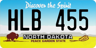 ND license plate HLB455