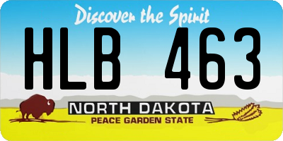 ND license plate HLB463