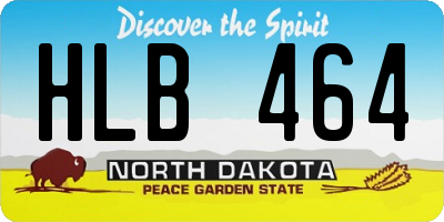 ND license plate HLB464