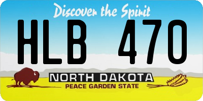 ND license plate HLB470