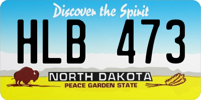 ND license plate HLB473